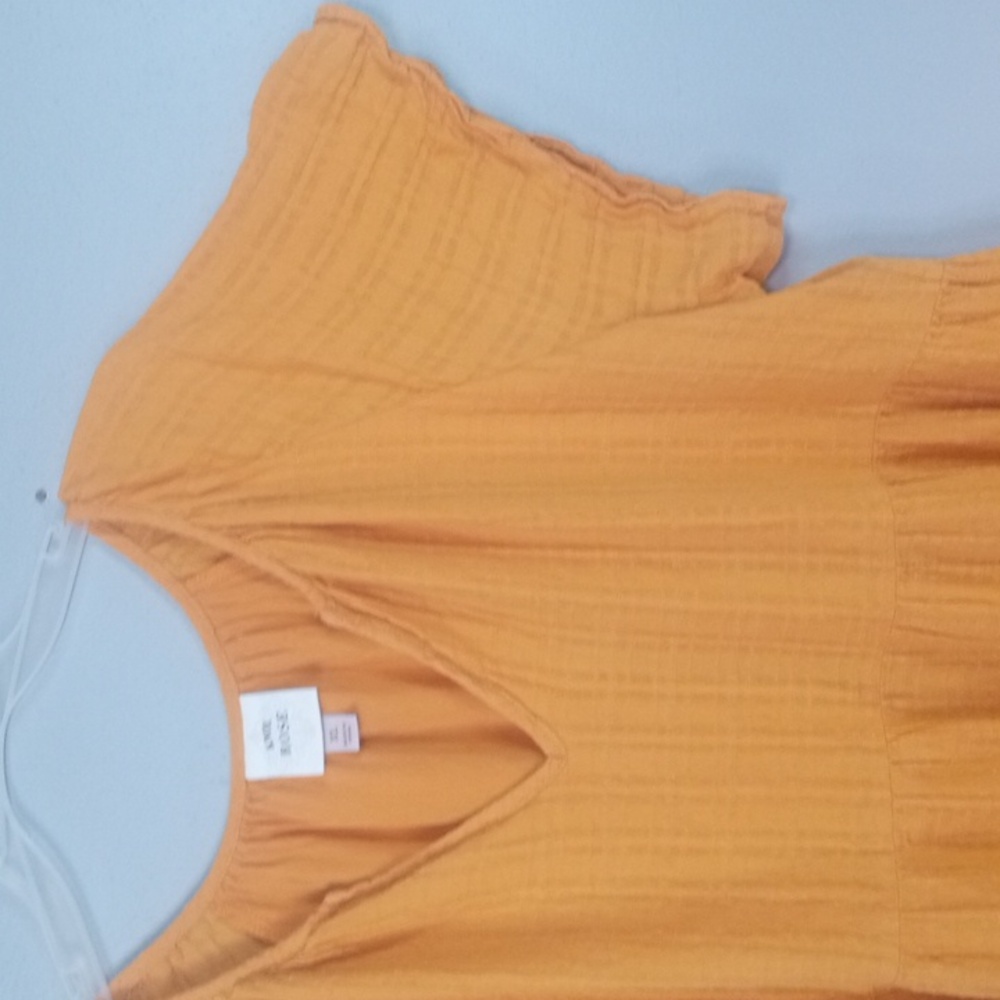 Knox Rose Women's Orange V-Neck Midi Dress Size XL - Picture 3 of 9